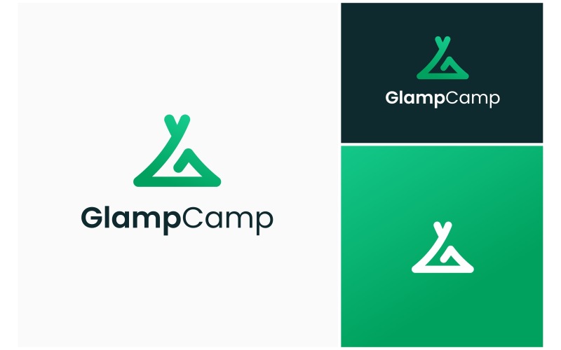 Letter G Camp Tent Adventure Logo Logo Template