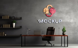 Logo mockup design 3d realistic