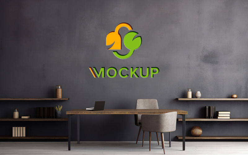 Luxury wall logo mockup indoor Product Mockup