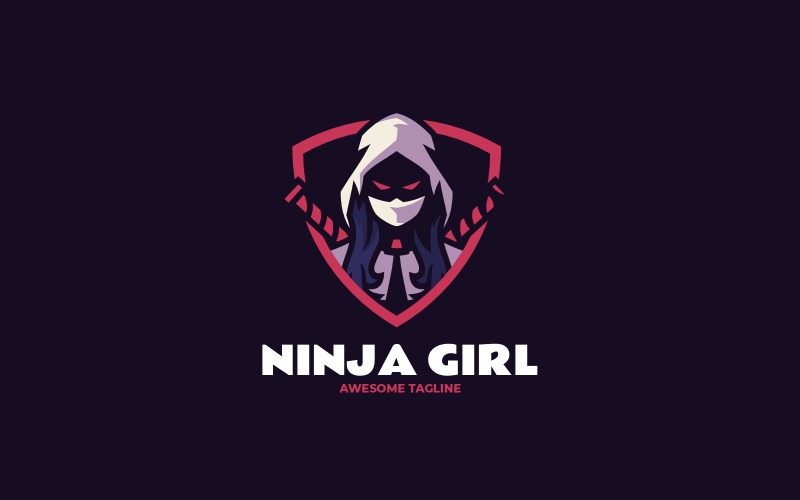 Ninja Girl E- Sport and Sport Logo 1 Logo Template