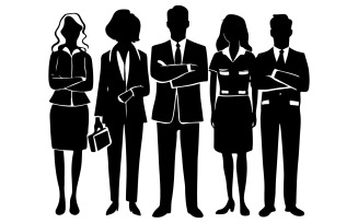 Office Staff silhouette vector art illustration