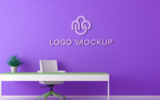 Purple indoor wall mockup