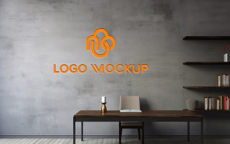 Realistic orange logo mockup