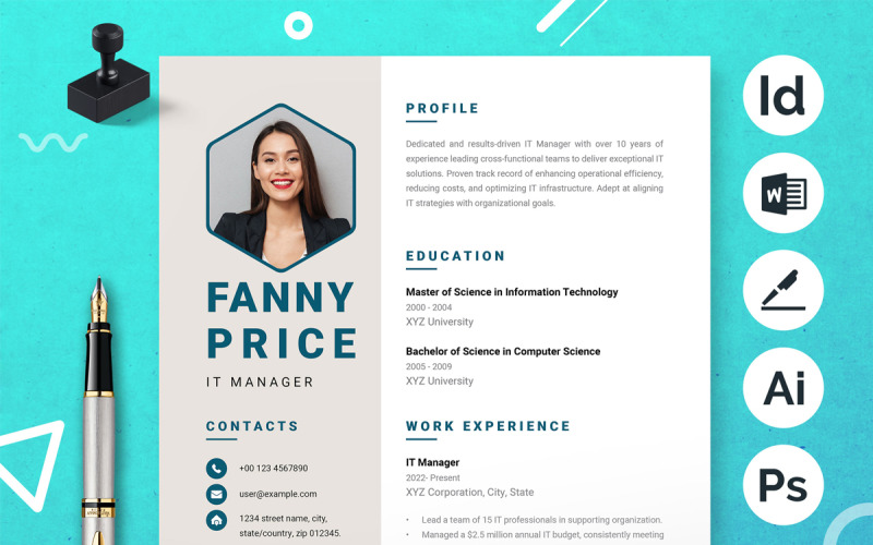 Simple And Modern Resume Template Design