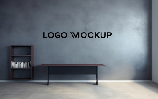 Wall logo mockup psd template v1