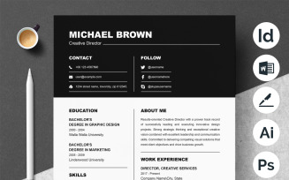 Creative Portfolio Resume Template Design