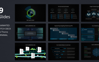 Dark Marketing template PPT deck slides corporate theme minimal