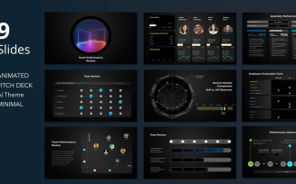 Dark Team review PPT animated template deck slides corporate