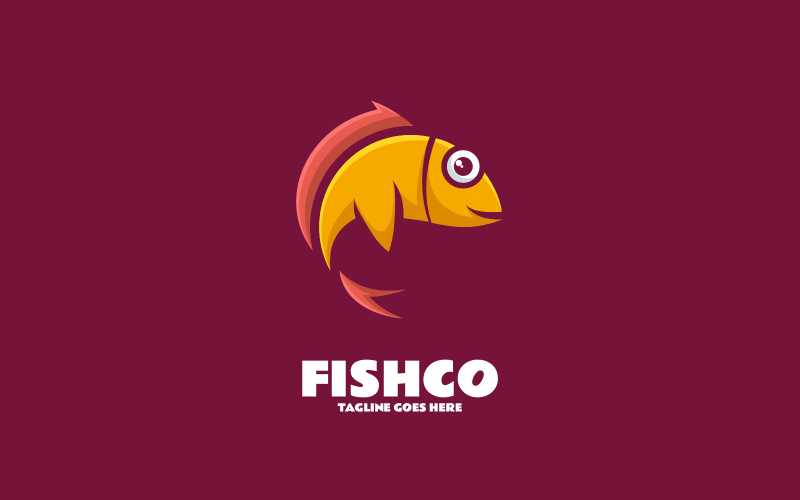 Fish Simple Mascot Logo Design 4 Logo Template
