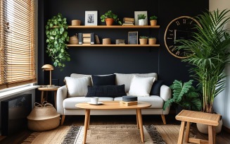 Home office room with big vases under the table 352