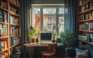 Interior Home living Room with Frames & Vases 378