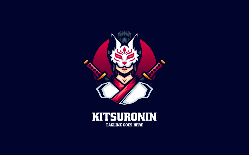Kitsune Ronin E- Sport and Sport Logo Logo Template