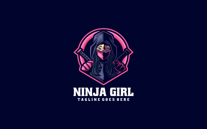 Ninja Girl E- Sport and Sport Logo Logo Template