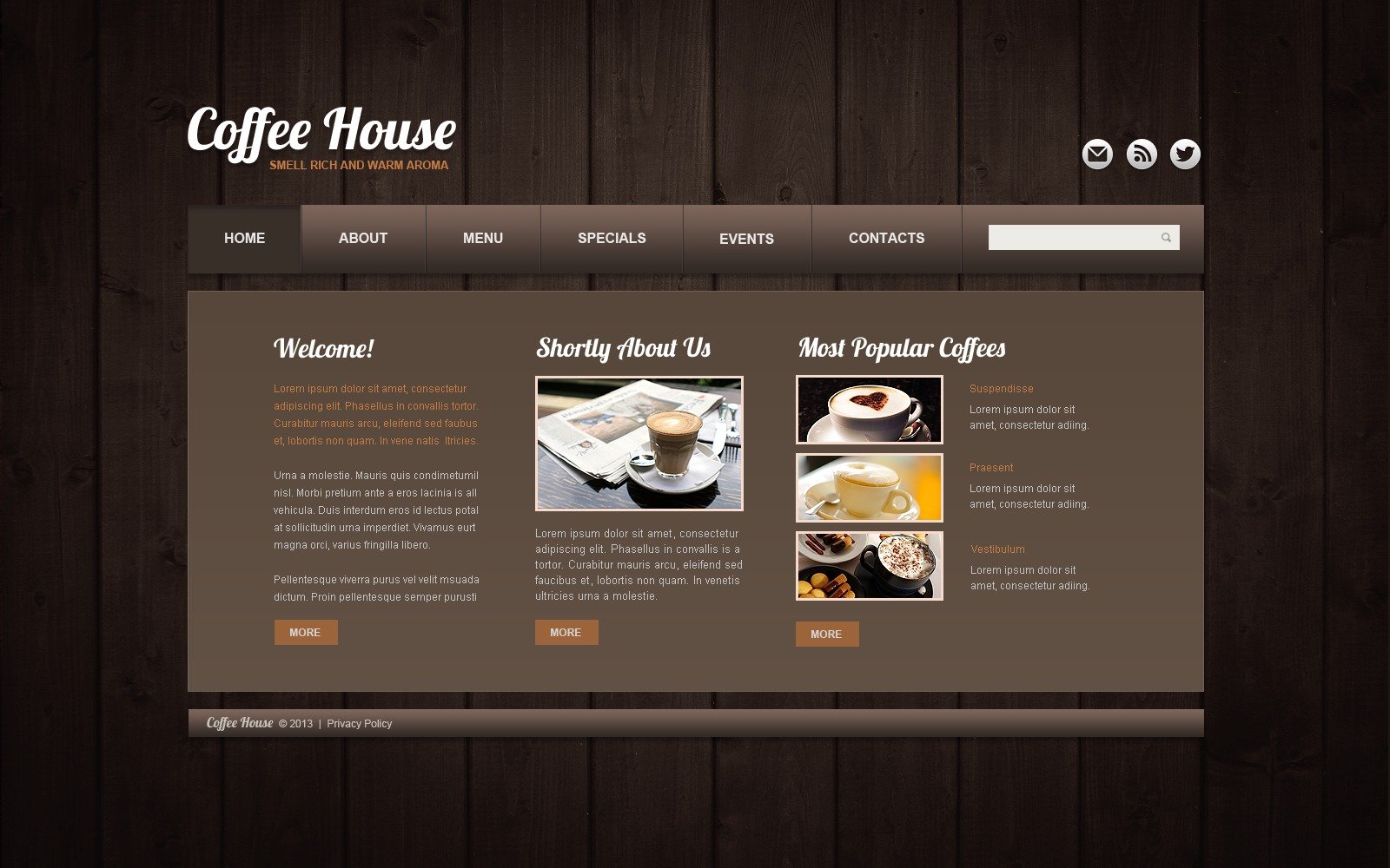 Coffee Shop Website Template 44060