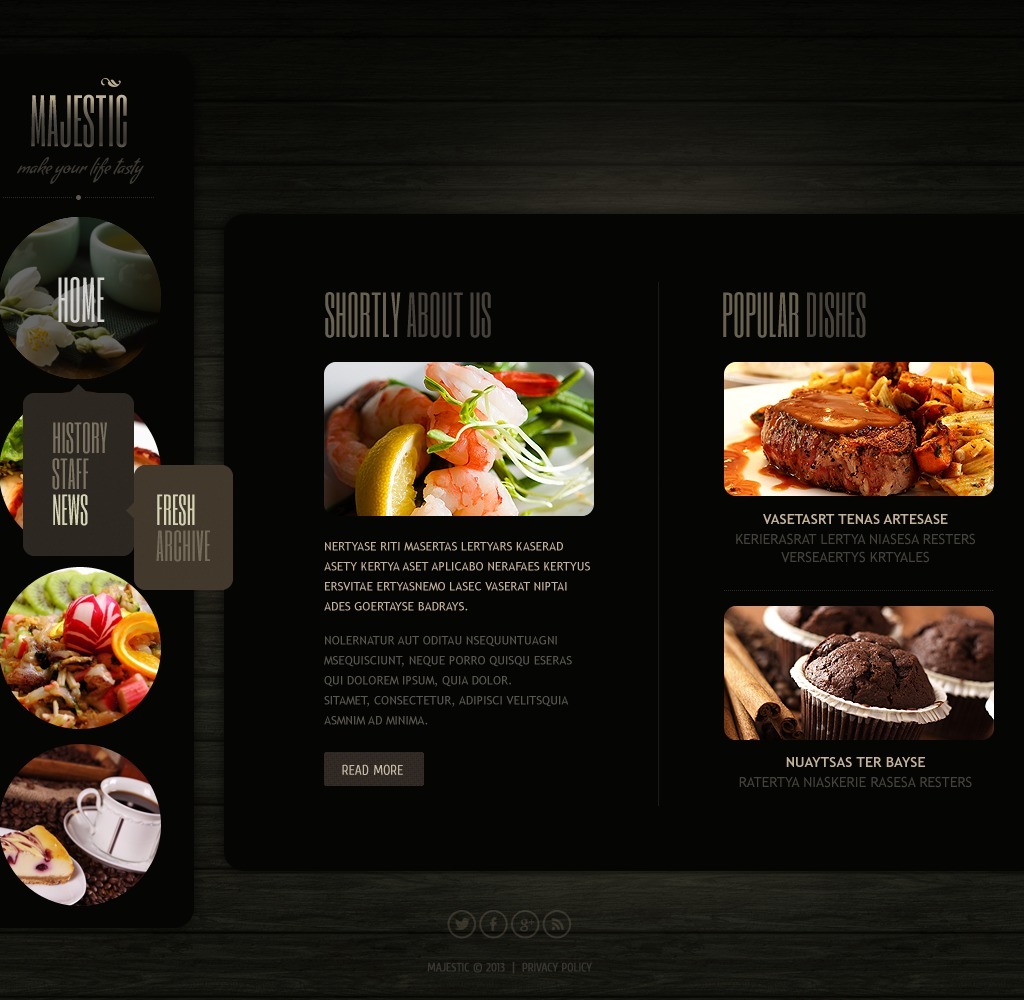 Live demo for Cooking Website Template #44061