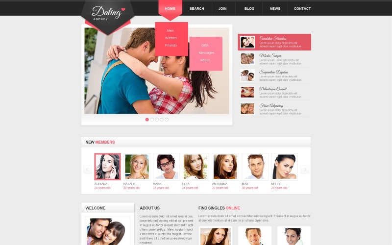 Dating Responsive Website Template
