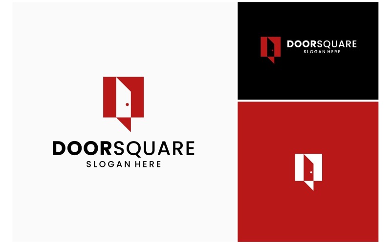 Door Square Room Interior Logo Logo Template