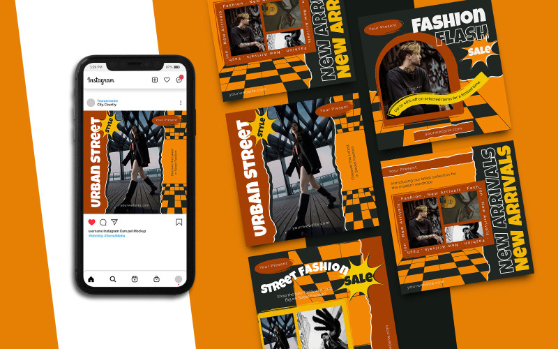 Fashion Street Instagram Post Template Social Media