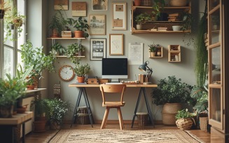 Home Workstation Table Chai Desk and Frame Home Book Closet 406