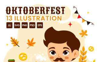 13 Oktoberfest Beer Festival Illustration