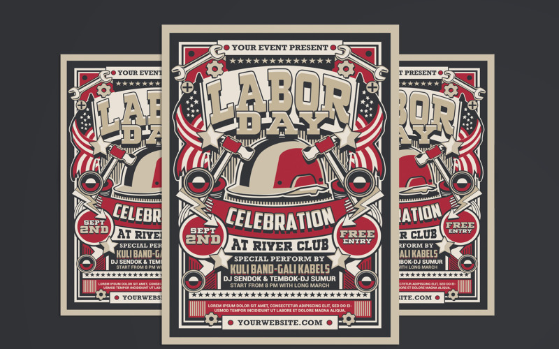 Labor Day Party Flyer Template Corporate Identity