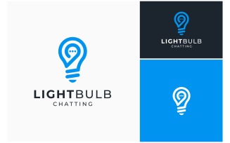 Lightbulb Lamp Chat Message Logo