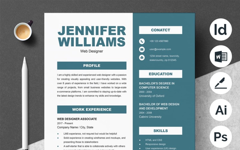 Professional CV And Cover Letter Template Resume Template