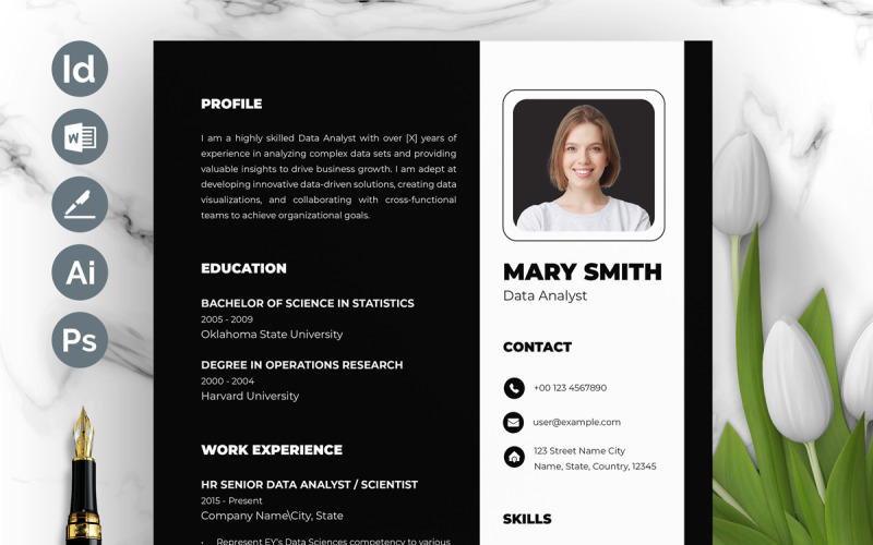 Professional CV Resume Template Layout