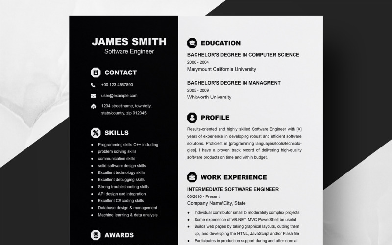 Simple And Stylish Clean Resume Word Resume Template