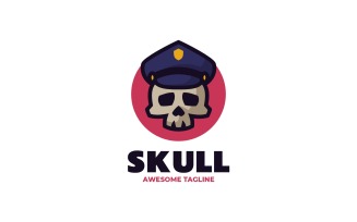 Skull Police Simple Mascot Logo
