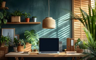 Home Workstation laptop and Desk Sunlight from window 462