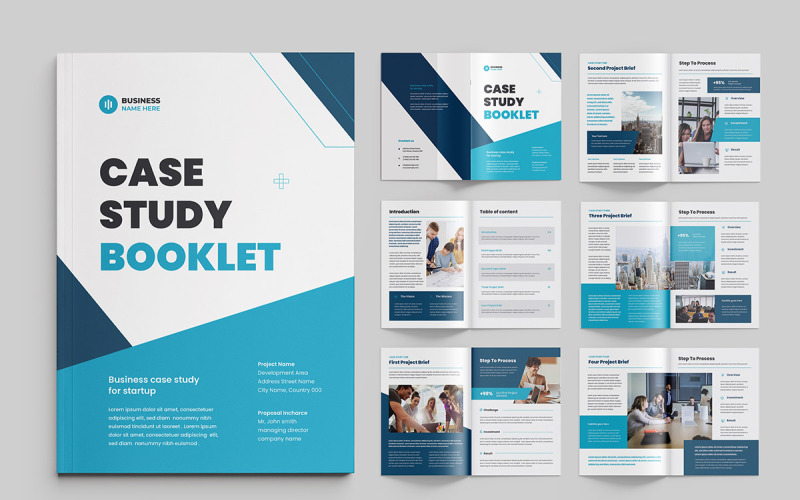 Case study booklet template case study brochure layout design Magazine Template