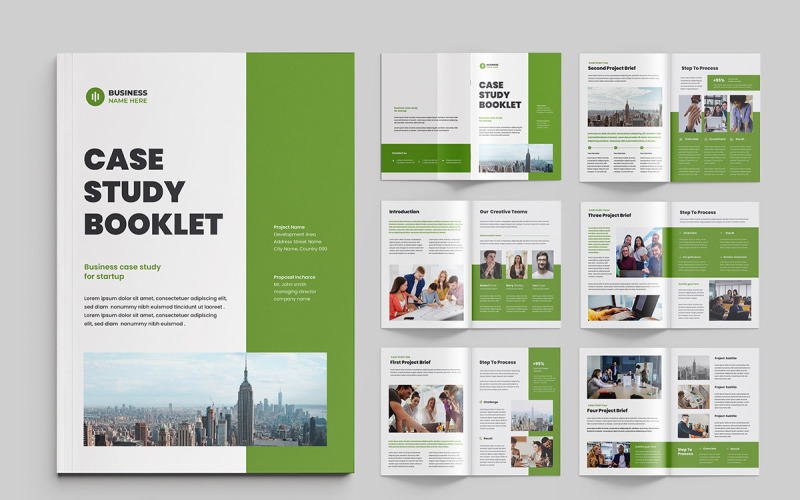 Case study booklet template design Magazine Template