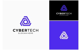 Cyber Security Triangle Tech Logo