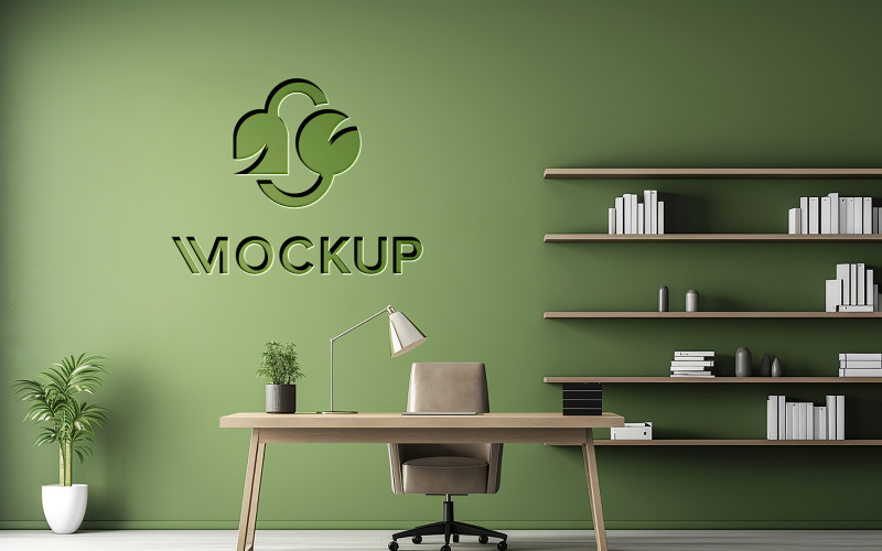 Debossed effect wall logo mockup Product Mockup