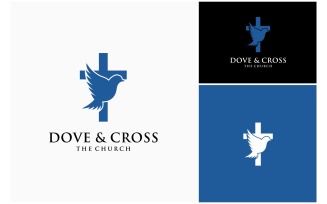 Fly Holy Dove Pigeon Church Faith Logo