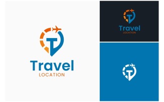 Letter T Travel Plane Location Logo