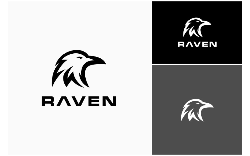 Raven Crow Corvus Head Logo Logo Template