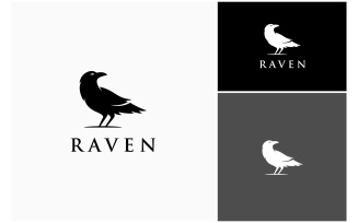 Raven Crow Corvus Silhouette Logo