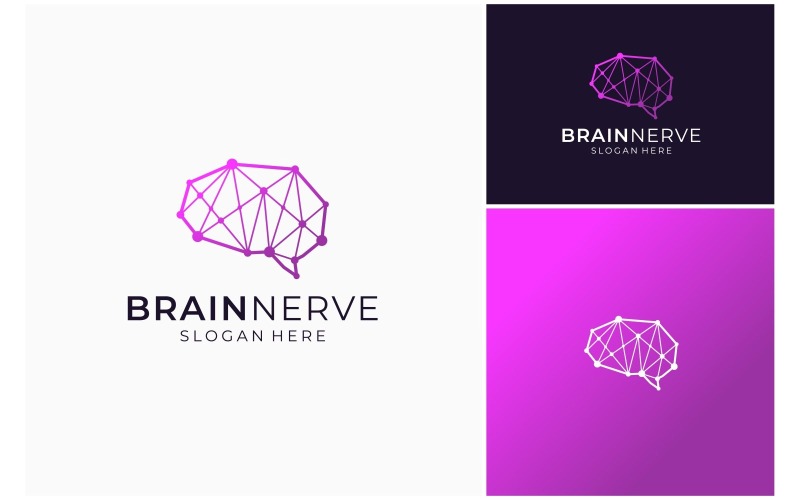 Brain Neuron Connection Logo Logo Template