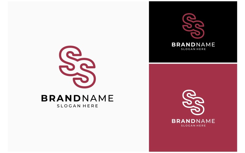 Initial Letter SS Outline Logo Logo Template