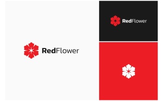 Red Flower Blossom Floral Logo