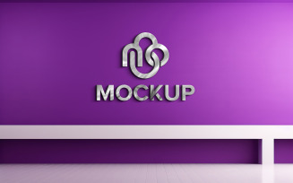 Logo mockup template indoor wall