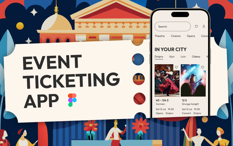 Tickittens – Event Ticket Purchase App UI Template UI Element