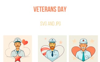 Veterans day graphics set