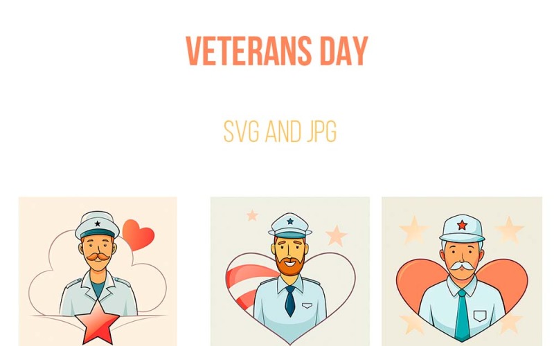 Veterans day graphics set Vector Graphic