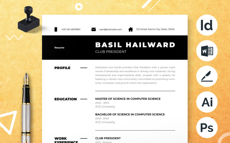 Clean Resume Template Design Layout