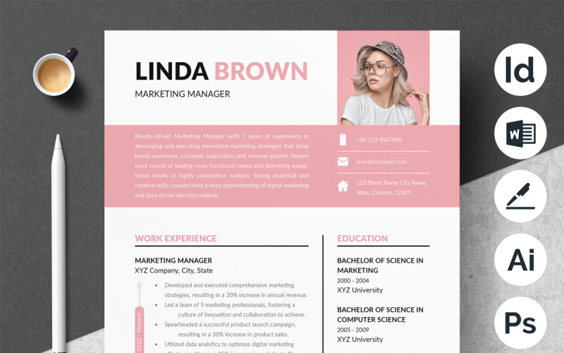 Minimalist Resume Design with Photo Resume Template