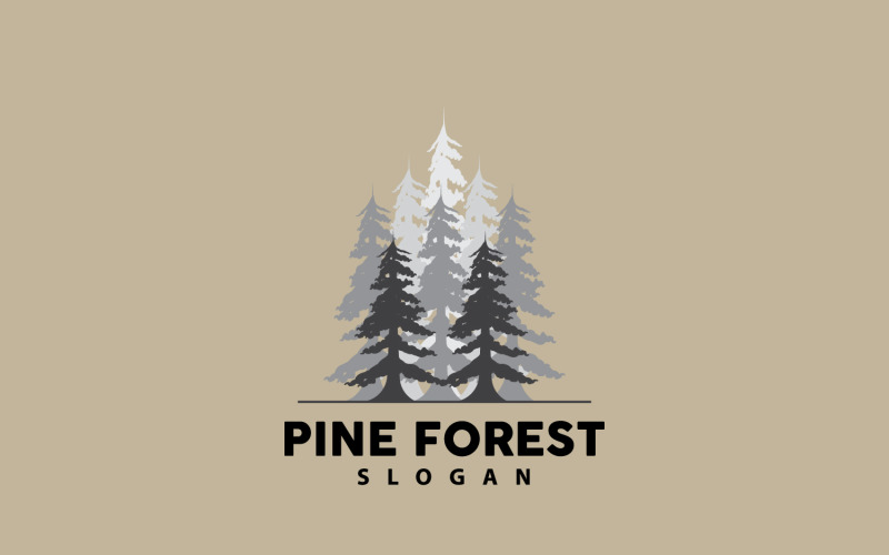 Pine Tree Forest Logo Simple Elegant DesignV11 Logo Template