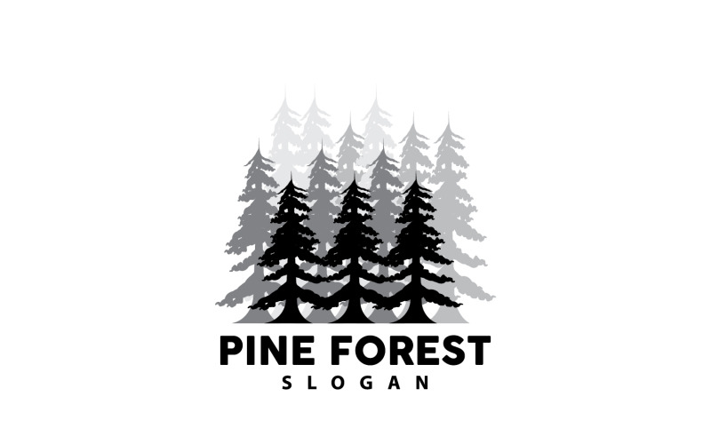 Pine Tree Forest Logo Simple Elegant DesignV12 Logo Template